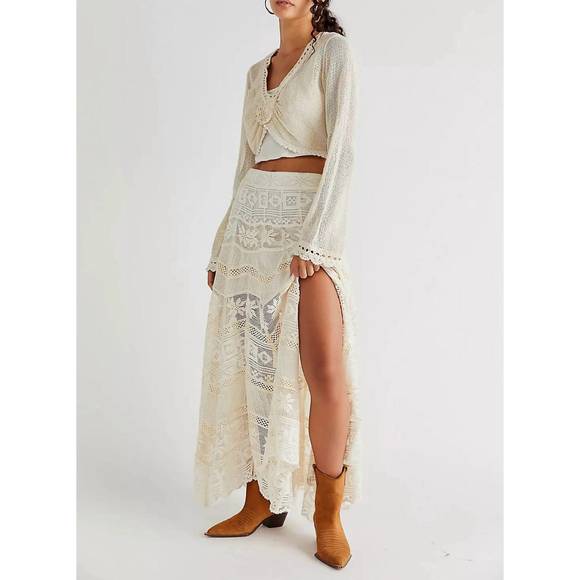NEW FREE PEOPLE rebel maxi skirt in tofu - Picture 1 of 4